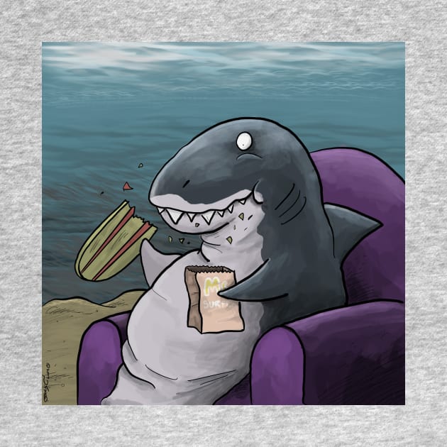 Snacking Shark by cartoonistnate